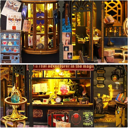 Miniature Dollhouse Kits, Tiny House Kit and Light, Doll House Kits for Adults to Building, Unique Gift for Birthday Christmas Day, Time Castle
