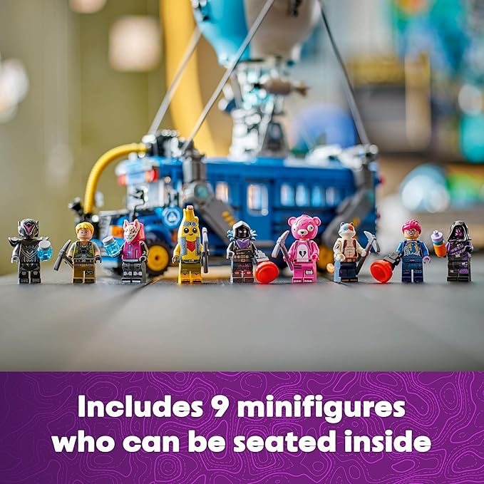 LEGO Fortnite Battle Bus Building Toy - Collectible Fortnite Toy for Kids, Boys & Girls, Ages 10+ - Pretend Play Set with 9 Minifigures from Video Game - Gift for Christmas - 77073