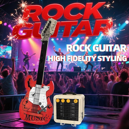 Rock Guitar Music Interactive Building Block Set,Creative Construction ModelToy with Bluetooth Function.Perfect Gift for All Music Lovers,Kidsand Adults.