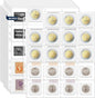 600 Pockets Acid Free Coin Sleeves, Non Stick and Non Glare, Fit for Coin Flips 2x2 inch, 3 Ring Binder Sleeves Clear Plastic Stamp Collecting Supplies, 30 Pack
