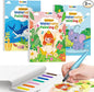 TECJOE 3 Pack Paint with Water Coloring Books for Toddlers, Watercolor Painting Set with 6 Brushes, Travel Activities for Kids Ages 1-3 4-8, Birthday Gifts Arts & Crafts Toy, Princess, Forest & Sea