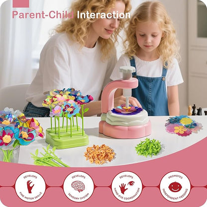 DIY Fabric Flower Bouquets Toys - Arts and Crafts for Kids 4 5 6 7 8, Arts & Crafts Flower Making Kit for Kids Girls, Educational Activity Toys for Girls Boys, 4 5 6 7 8 Year Old Girl Birthday Gifts