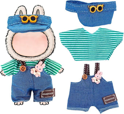 6 Sets Doll Clothes and Accessories for 17cm Plush Dolls - Dress Up Doll Clothing Set Replacement Outfit Collection Gifts for Children Over 3 Years Old（No Doll