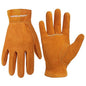 HANDLANDY Kids Genuine Leather Work Gloves for ages 3-11, Children Gardening Gloves for Boys, Girls (Medium (for age 5-7), Orange)