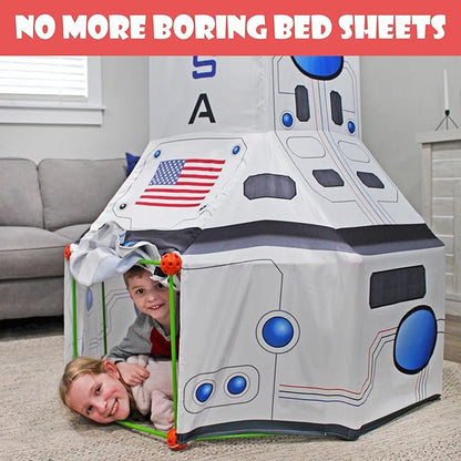 Attatoy Ultimate Play Fort Kit (83-Piece Set), Stick and Ball Fort Building Kit w/ 3 Play Tent Covers