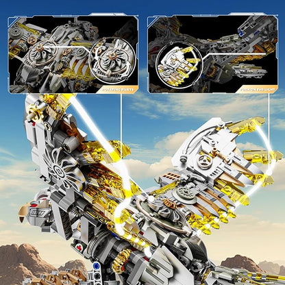 Mechanical Eagle Building Block Set 3D Poseable Model with Articulated Wings & Talons with Motor STEM Toy for Kids & Adults Ideal Gift for Engineering, Nature & Animal Lovers