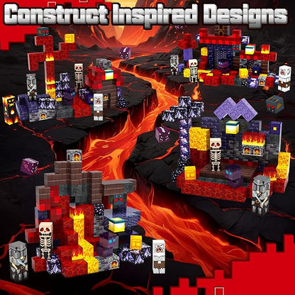 2025 Updated Magnetic Blocks Toys for Kids, 150 Dungeon-Themed Building Blocks, Stacking Magnets, STEM Montessori Sensory Toys for Boys and Girls Age 3 4 5 6 7 8 9 10