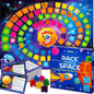 QUOKKA Space Board Game for Kids Ages 8-12 and Families – Fun Space Trivia Game with 50 Cards, Colorful Tokens & Game Board – Learn Planets, Moons Facts – Educational Family Games