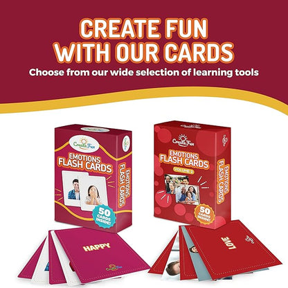 50 Emotions Flash Cards Volume 1 - Feeling Photo Cards for Kids, Adults, Seniors, Homeschool, Speech Therapy, ABA, Dementia, Aphasia, Occupational Therapy, ESL and Autism Learning Material
