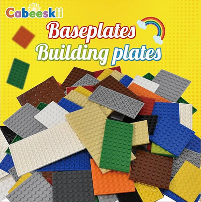 130 Pieces Classic Building Plate, 3 Color with 11 Size Baseplate, Base Plates Compatible with Lego Parts and Pieces, Building Bricks, for Most Brands (Dark Grey, Light Grey, Brown)