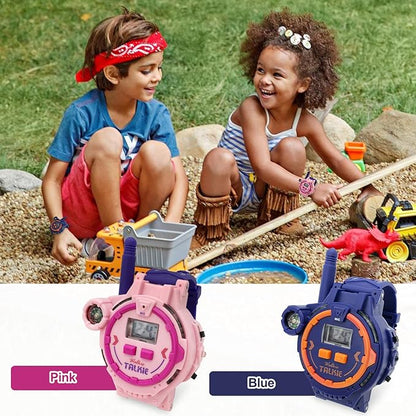 Rechargeable Walkie Talkie for Kids Two-Way Radio Walky Talky with Flashlight Children Outdoor Game Interphone Toy Game and Gifts for Boy and Girl Age 4 to 12 (Pink)