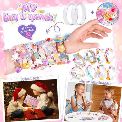 Eichhoo Friendship Bracelet Making Kit for Girls, 5-12 Year Old Girl Birthday Gifts, Arts and Crafts Kits for Kids, Girls Toys Age 5 6 7 8 9 10 Years Old, Kid Jewelry Making Kit with Charm (Unicorn)