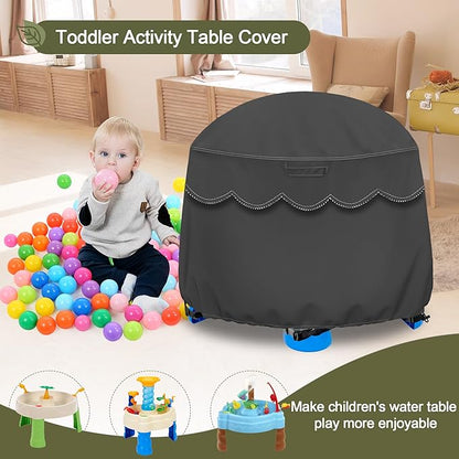 Kids Water Table Cover Fit Little Tikes Fish 'n Splash Water Table, Waterproof Dust Proof Outdoor Toys -Cover only,34"Dx20"H (Grey)