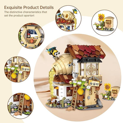 Mini Bricks Honey Workshop Building Blocks, Simulation Architecture Toy for Girls and Boys Ages 6+ - Gift Easter, Birthday, Christmas (1242 PCS)