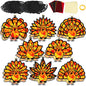 32 Sets Thanksgiving Turkey Suncatchers Craft Kit DIY Window Stained Glass Effect Thanksgiving Turkey Paper Crafts Home School Classroom Decoration Kid Birthday Gift Creative Art Project Activity Game