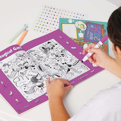 Highlights Hidden Pictures 2025 Activity Books for Kids Ages 6 and Up, 4-Book Set of Travel-Friendly Screen Free Seek and Find Fun, Books Double as Coloring Books