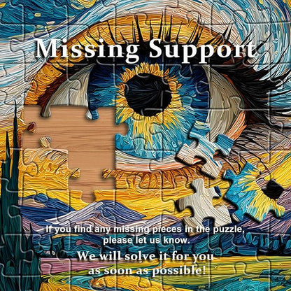 Impossible Puzzles for Adults 1000 Pieces, Eye Starry Night Jigsaw Puzzle Mountain Scenery, Abstract Art Landscape Scenic Challenge Puzzle