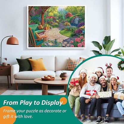 500 Piece Puzzles for Adults,Beautiful Flower Garden Puzzle for Kids Teen Adults,Recycled Paper Unique Fun Jigsaw Puzzle 500 Pieces,Challenging Family Game Gift for Friends Men Women Seniors,20.5*15In