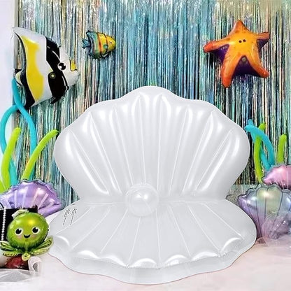 Zcaukya Inflatable Seashell Pool Float, Giant Clam Air-Filled Toys with Pearl Ball for Kids Birthday Party Swimming Pool Summer Beach Party Mermaid Ocean Theme Party Decor
