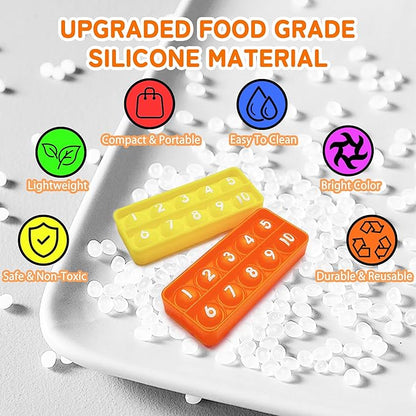 12Pcs Ten Frame Popper, Math Fidget Sensory Counting Toys, Educational Toy for Kids Classroom Group Learning Activities