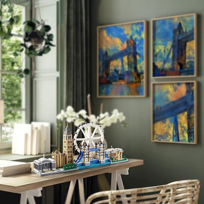 Architecture Series Mini Bricks for Adults and Teens, London Skyline Collection 3430 PCS,Micro Mini Blocks Set Model Kit,Landmark Model