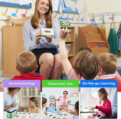BenBen 650 Sight Words & Phonics Flash Cards, Learn to Read CVC, Blends, Long Vowel Sounds, Dolch & Fry High Frequency Site Words for Pre-k Kindergarten 1st 2nd 3rd Grade Kids Ages 3-9