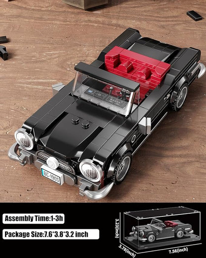Super Sports Car Building Block Set with Display Case, Speed Race Car Building Kit, Collectible Model, Christmas Birthday Gift for Adults and Kids 6 and up (338pcs)