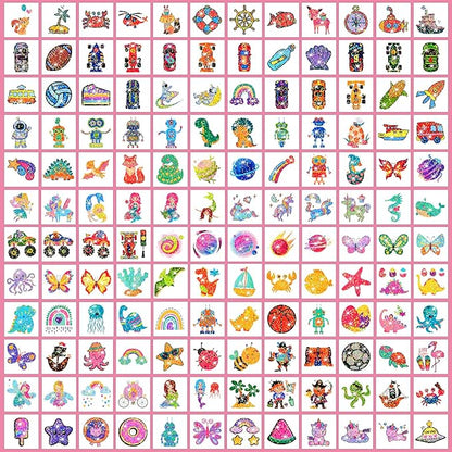 Partywind 408 Glitter Styles Kids Temporary Tattoos for Boys Girls, Individually Wrapped Tattoo Stickers for Kids Party Goodie Bag Stuffers, Birthday Party Supplies Favors for Children Games