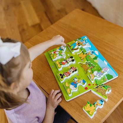 Melissa & Doug Disney Mickey Mouse Wooden Chunky Puzzle – 8-Piece Disney Character Puzzle for Toddlers and Kids Ages 2+
