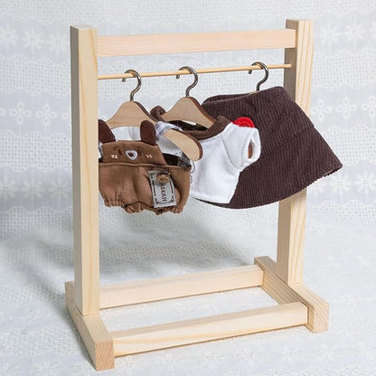 17cm Clothes for Labubu Doll - Kawaii Chic Style Set for 17cm Dolls, Cute Doll Outfit with Accessories - Brown Puppy Romper + Puppy Shirt + Heart Shaped Brown Hat (Clothes Only)