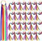 Junkin Ribbon Rings Hand Kite Waldorf Toys Dancing Wrist Ribbons Rainbow Streamers with Wood Ring Educational Toy for Playroom Dancing Birthday Party Gift(Bright Color,24 Pcs)