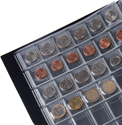 420 Pockets Coin Albums - 28x29 mm/1.1x1.1 inch Pocket Black Coin Book 10 Pages Coin Collection Holder Letter Size Coin Storage Book CS0242BK