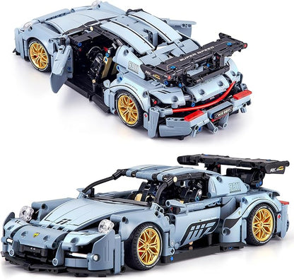 HIGH GODO Technic Car Building Blocks Set for Adults, 1465 Pieces 1:14 Super Sports Car Model Building Kits, Racing Car Collectible Gifts for Men Teenagers Boys Aged 12+