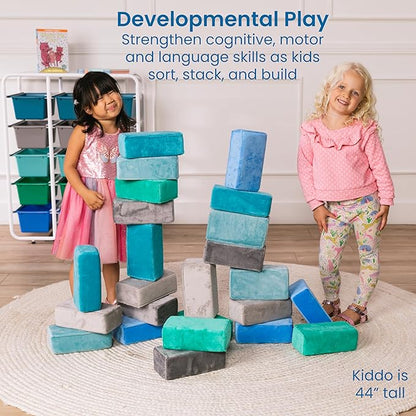 ECR4Kids SoftZone Stack-A-Brick, Foam Blocks, Contemporary, 24-Piece