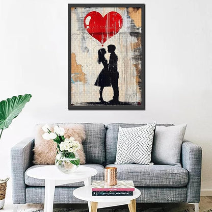 Tucocoo Love Street Art Jigsaw Puzzle 1000 Pieces Puzzles for Adults, Banksy Couple Modern Art Jigsaw Puzzles for Difficult Challenging Family Activity Games DIY Crafts Puzzle for Home Decor Gifts