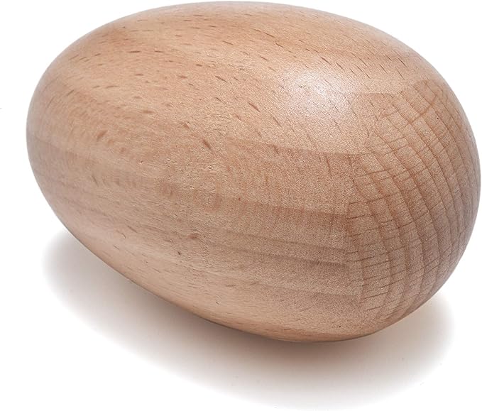 Wood Egg Shakers Set, Musical Percussion Instruments, Natural Finish (2 PCS)