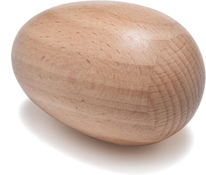 Wood Egg Shakers Set, Musical Percussion Instruments, Natural Finish (2 PCS)