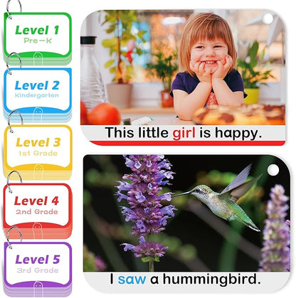 BenBen Sight Words Flash Cards, 350 Dolch & Fry High Frequency Site Words and Sentences for Pre-K, Kindergarten, 1st 2nd 3rd Grade, Educational Learning Cards Homeschool Supplies for Ages 3-9