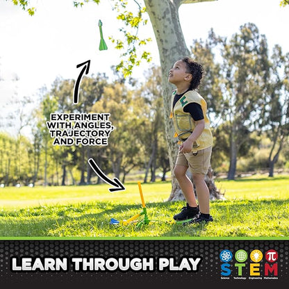 Stomp Rocket Dino-Soar Rocket Refills, 6 Rockets - Replacement Dinosaur-Themed Soft Foam Rockets for Launcher - Fun Backyard & Outdoor Kids Toys Gifts for Boys & Girls