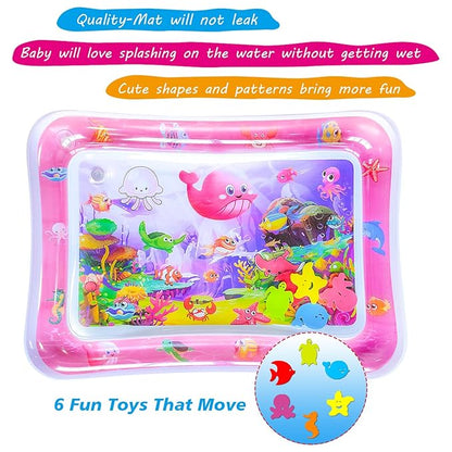 ZHUYNXIR Tummy time Water Play mat, Baby Water Play Mat for Kids and Toddlers Baby Toys for 3 to 24 Months, Strengthen Your Baby's Muscles, Pink 27.5x20 in.