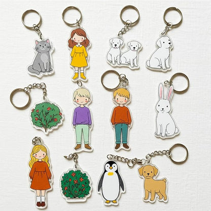 Csyidio 251 PCS Shrink Dink Keychain Kit Includes 20 Sheets Shrink Plastic Sheets, Hole Punch, Tassels, Lobster Clasps, Keychain Clip, Jump Rings, Key Ring, Great for DIY Mother's Day Crafts
