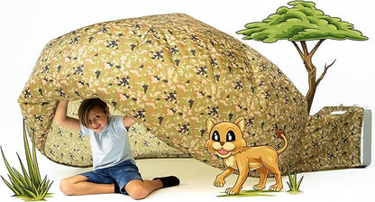 The Original Patented AirFort - Build A Fort in 30 Seconds, Inflatable Fort for Kids, Play Tent for 3-14 Years, A Playhouse Where Imagination Runs Wild, Fan not Included (Jungle Camo)