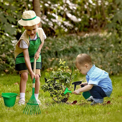 Kids Gardening Tools Set,15Pcs Wheelbarrow Set for Kids with Shovel, Rake, Watering Can Outdoor Backyard Farm Digging Toys, Halloween Christmas Birthday Gifts for Boys Girls