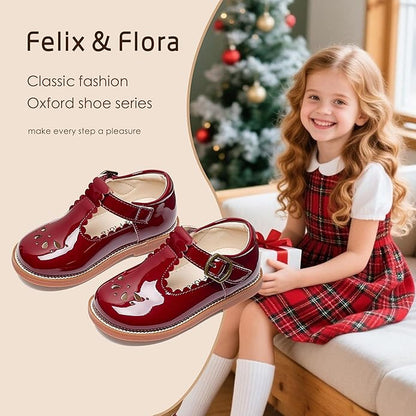 Felix & Flora Toddler Little Girl Mary Jane Dress Shoes - Ballet Flats for Girl Party School Shoes