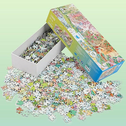 MOMIBOOK 1000 Piece Puzzle for Adults Jigsaw Puzzles of Flower Calendar, Photosensitive Discoloration Painting Image Four Seasons Challenging Impossible Puzzle Unique Party Christmas Birthday Gifts