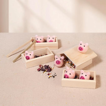 Sorting Stacking Wooden Toys for Toddlers, Montessori Pig Toy Toddler Sensory Bin Tool Toys, Wood Farm Toy House Fine Motor Skill Early Learning Preschool Educational Gift for Kids