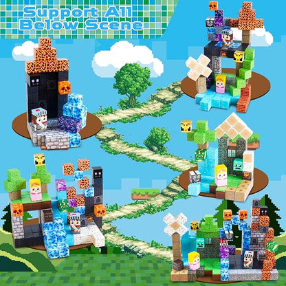 Magnetic Blocks - 150 PCS Build Dark Hell Forest Castle - Magnetic Toys for Montessori Toddler Christmas Birthday Gifts - STEM Sensory Toys for 3 4 5 6 7 8 9 10 Year Old Boys & Girls