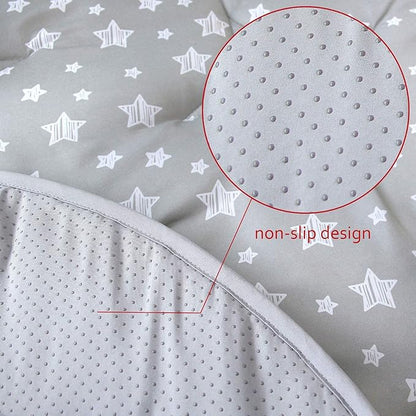 Teepee Play Tent Mat, Square Padded Mat for Playtent, Anti Slip Baby Quilted Activity Mat for Boys and Girls, Toddlers and Kids Playtime