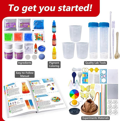 UNGLINGA 111 Experiments Science Kit for Kids, Chemistry Set, S.T.E.M Toys Boys Girls Birthday Gifts, Volcano, Crystal, Physics Lab Educational Learning Project