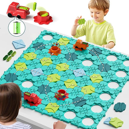 Logic Road Builder Kids Toys, Large Puzzle STEM Board Games for 4 5 6 7 Year Old Boys Girls, Educational Montessori Brain Teasers Puzzles Birthday Gifts Toys for Ages 4-8 Year Old